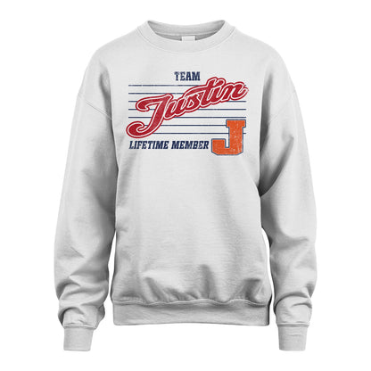 Team Your Name Lifetime Member Vintage Shirt JUSTIN M1-24
