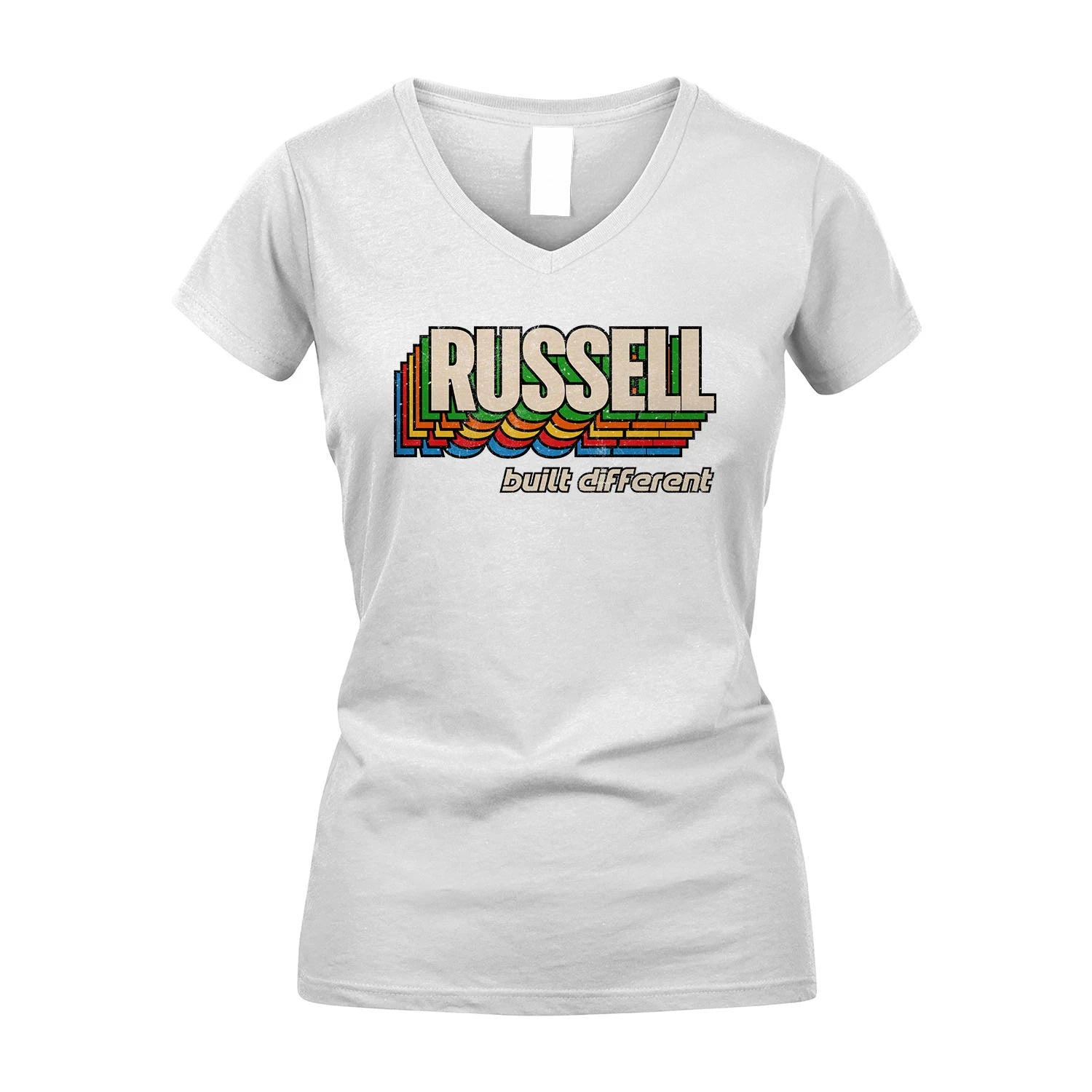 Your Name Built Different Retro Shirt RUSSELL M1-26