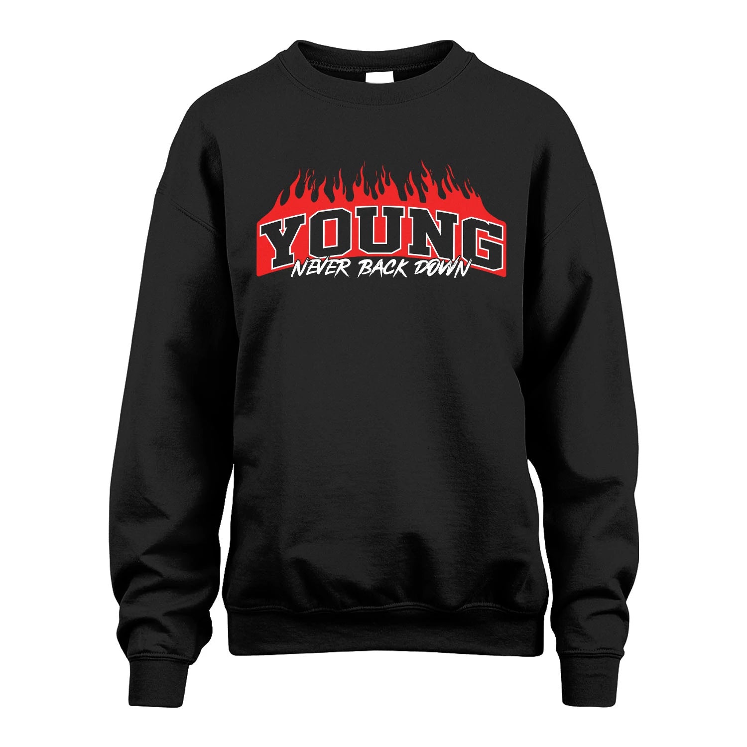 Never Back Down Your Name With Fire Shirt YOUNG M1-37