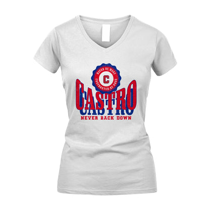 Your Name Never Back Down Shirt CASTRO M1-33