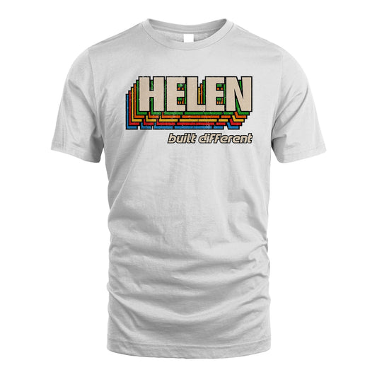 Your Name Built Different Retro Shirt HELEN M1-26