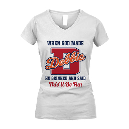 God Made Your Name Custom Shirt DEBBIE M1-16