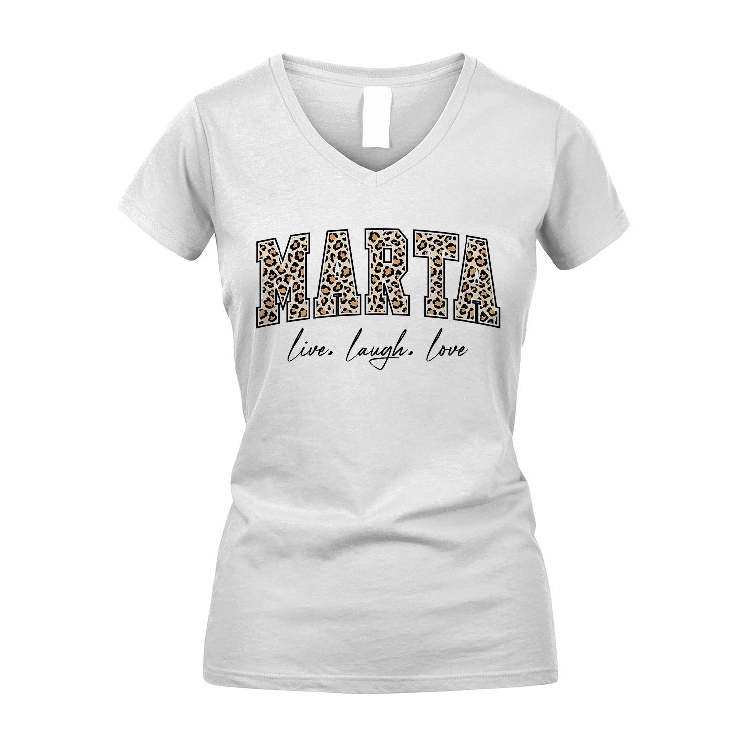 Live Laugh Love Custom Name With Leopard Pattern Shirt MARTA M1-13
