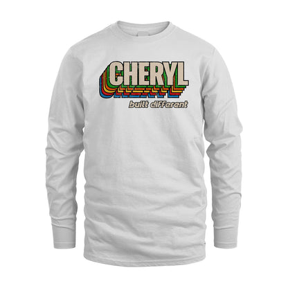 Your Name Built Different Retro Shirt CHERYL M1-26