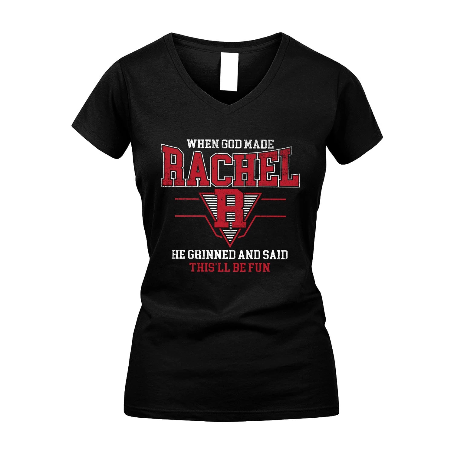 When God Made Your Name He Grinned And Said This'll Be Fun Baseball Shirt RACHEL M1-29