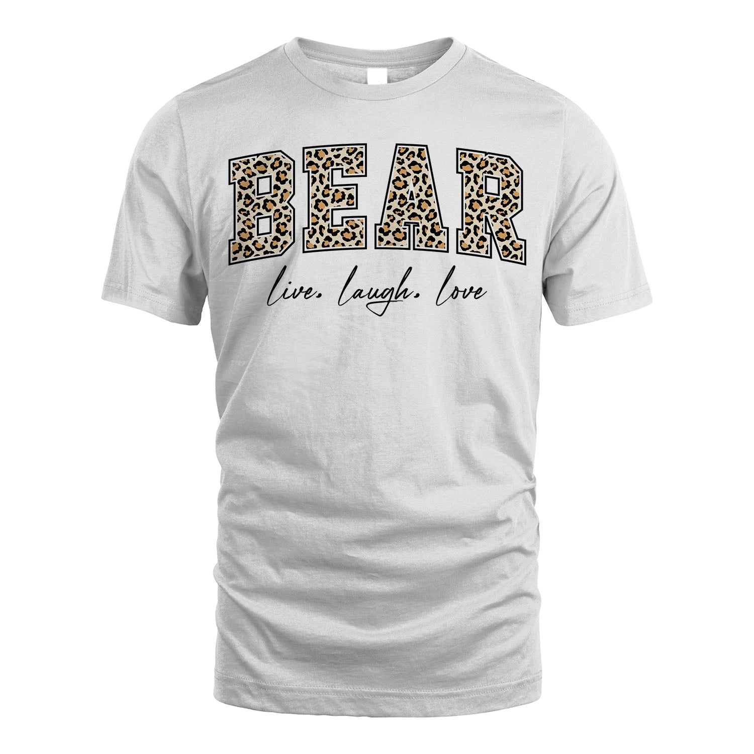 Live Laugh Love Custom Name With Leopard Pattern Shirt BEAR M1-13