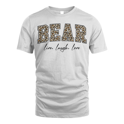 Live Laugh Love Custom Name With Leopard Pattern Shirt BEAR M1-13