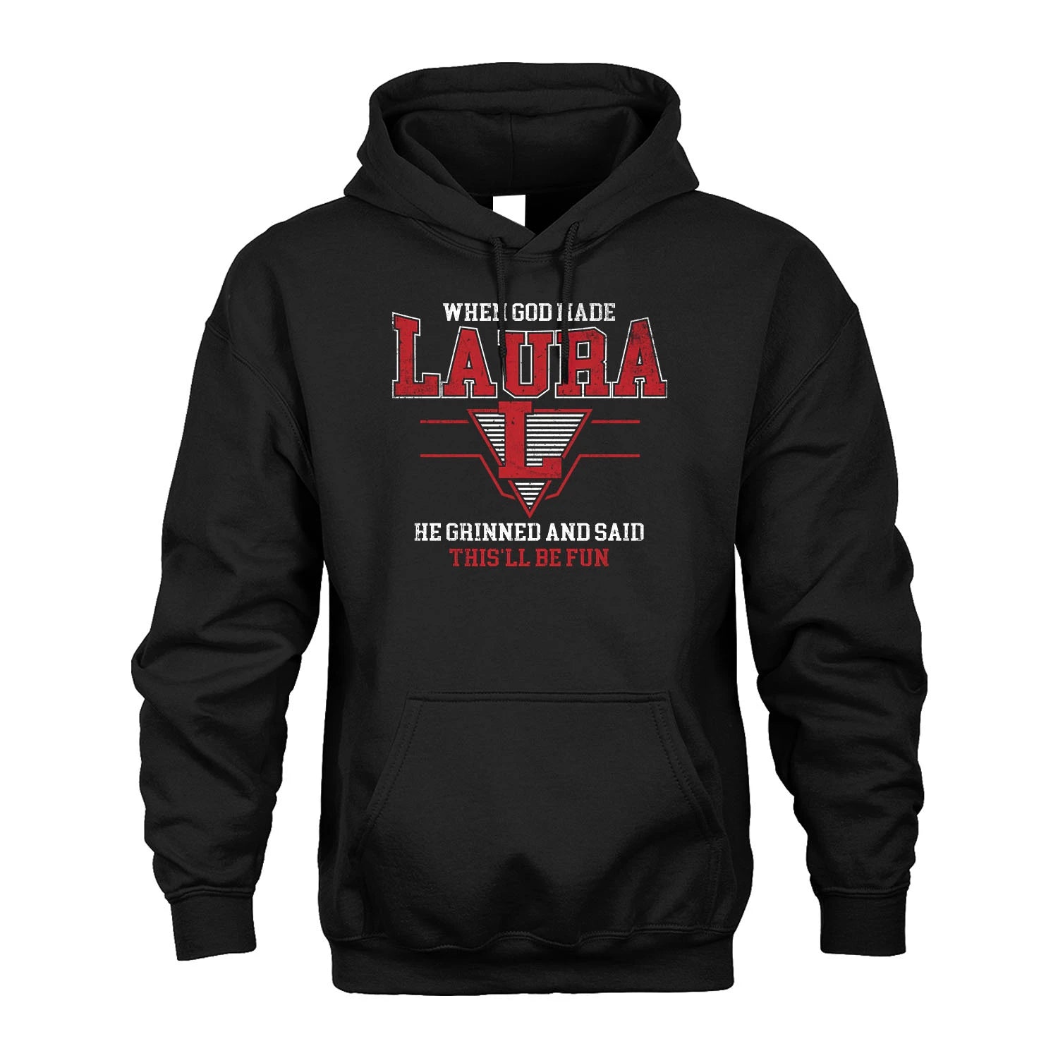 When God Made Your Name He Grinned And Said This'll Be Fun Baseball Shirt LAURA M1-29