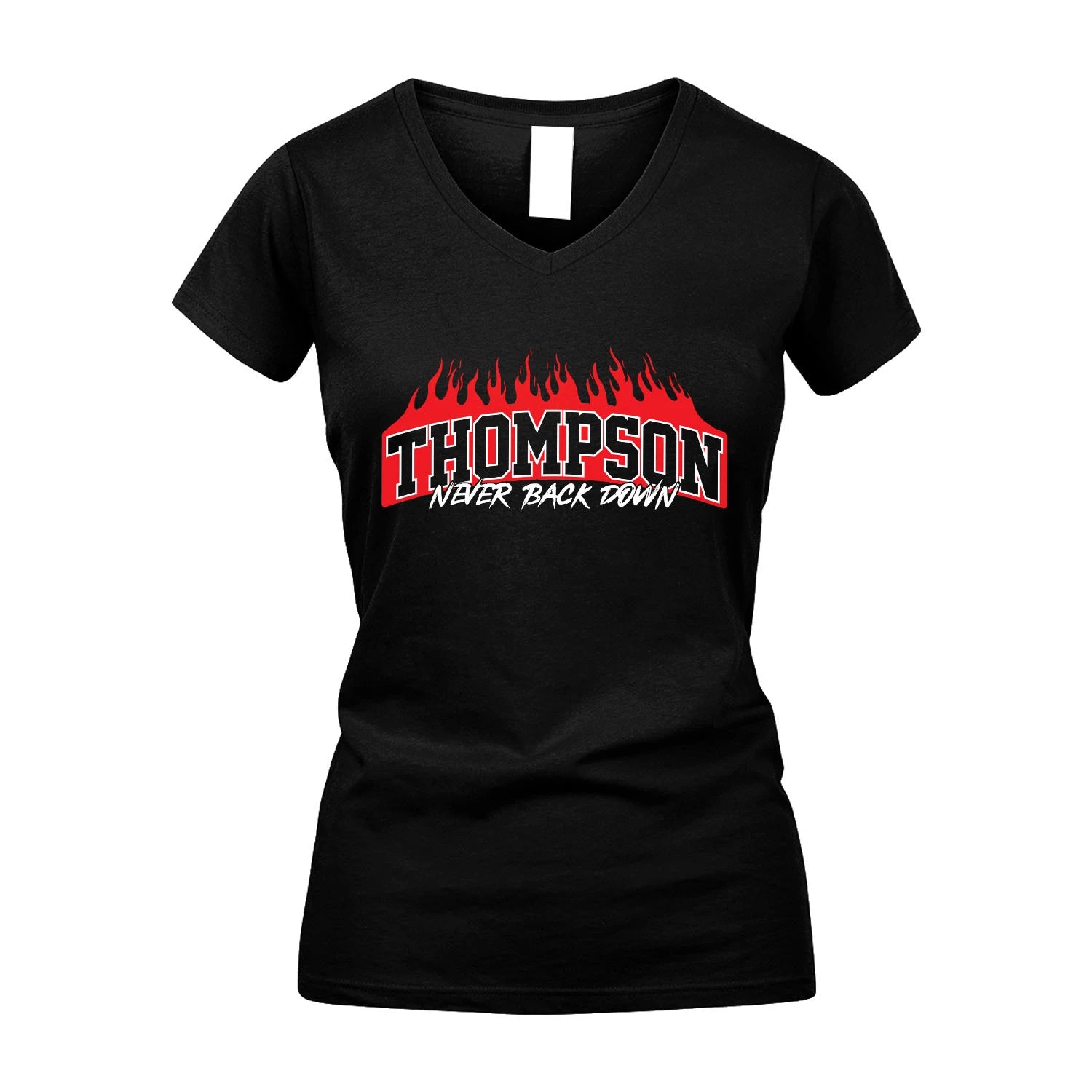 Never Back Down Your Name With Fire Shirt THOMPSON M1-37