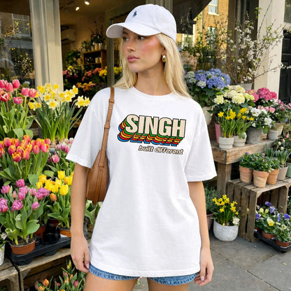 Your Name Built Different Retro Shirt SINGH M1-26