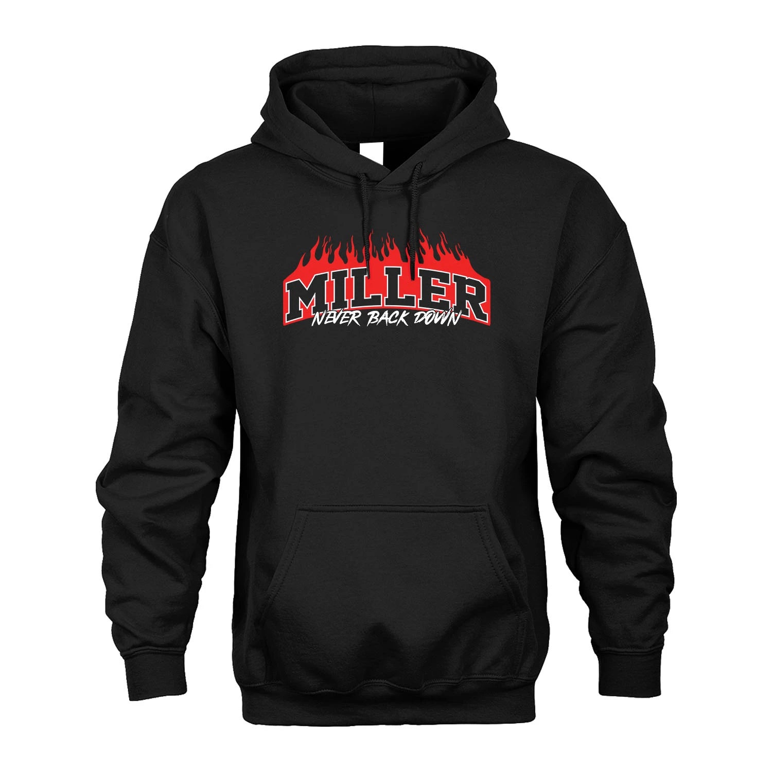 Never Back Down Your Name With Fire Shirt MILLER M1-37