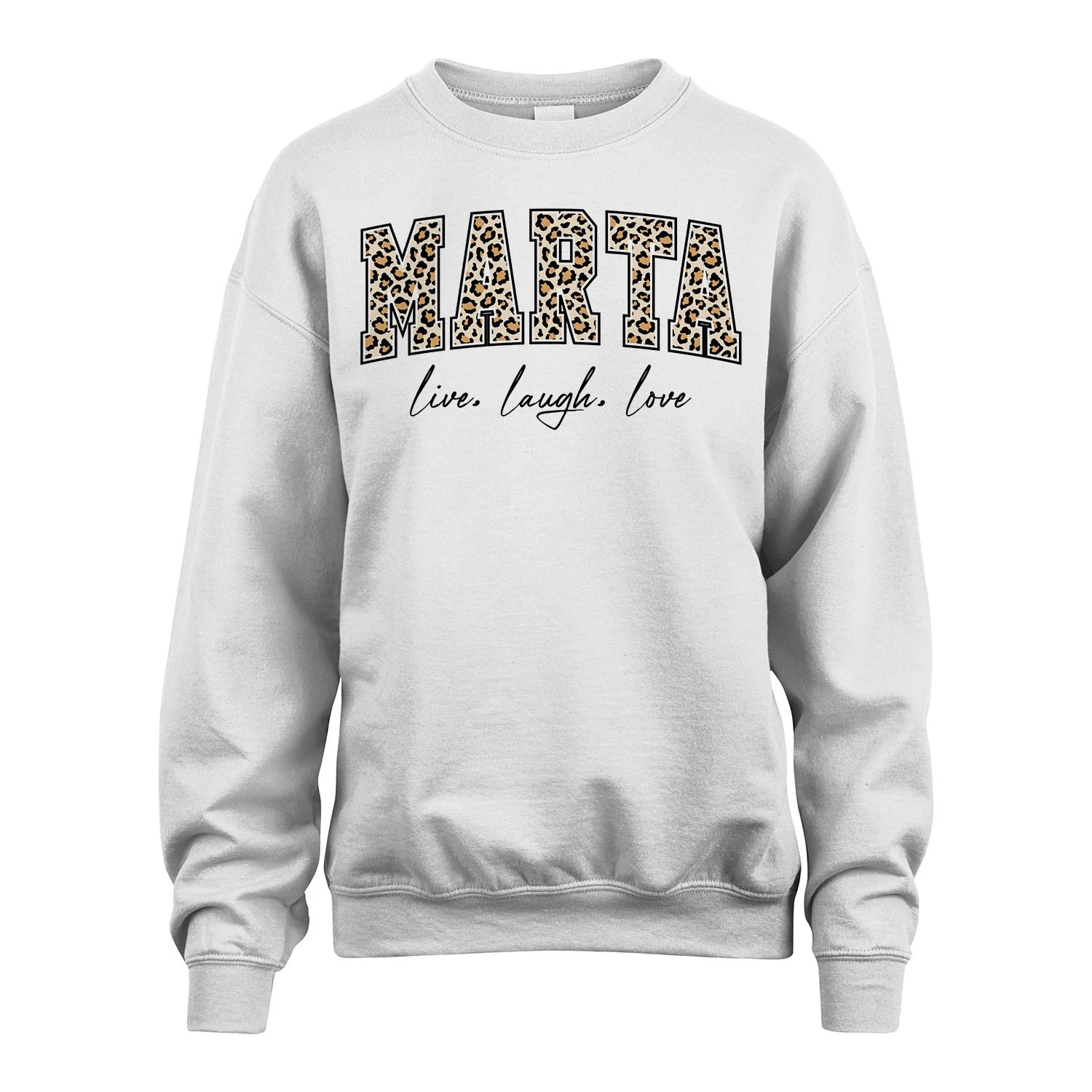Live Laugh Love Custom Name With Leopard Pattern Shirt MARTA M1-13