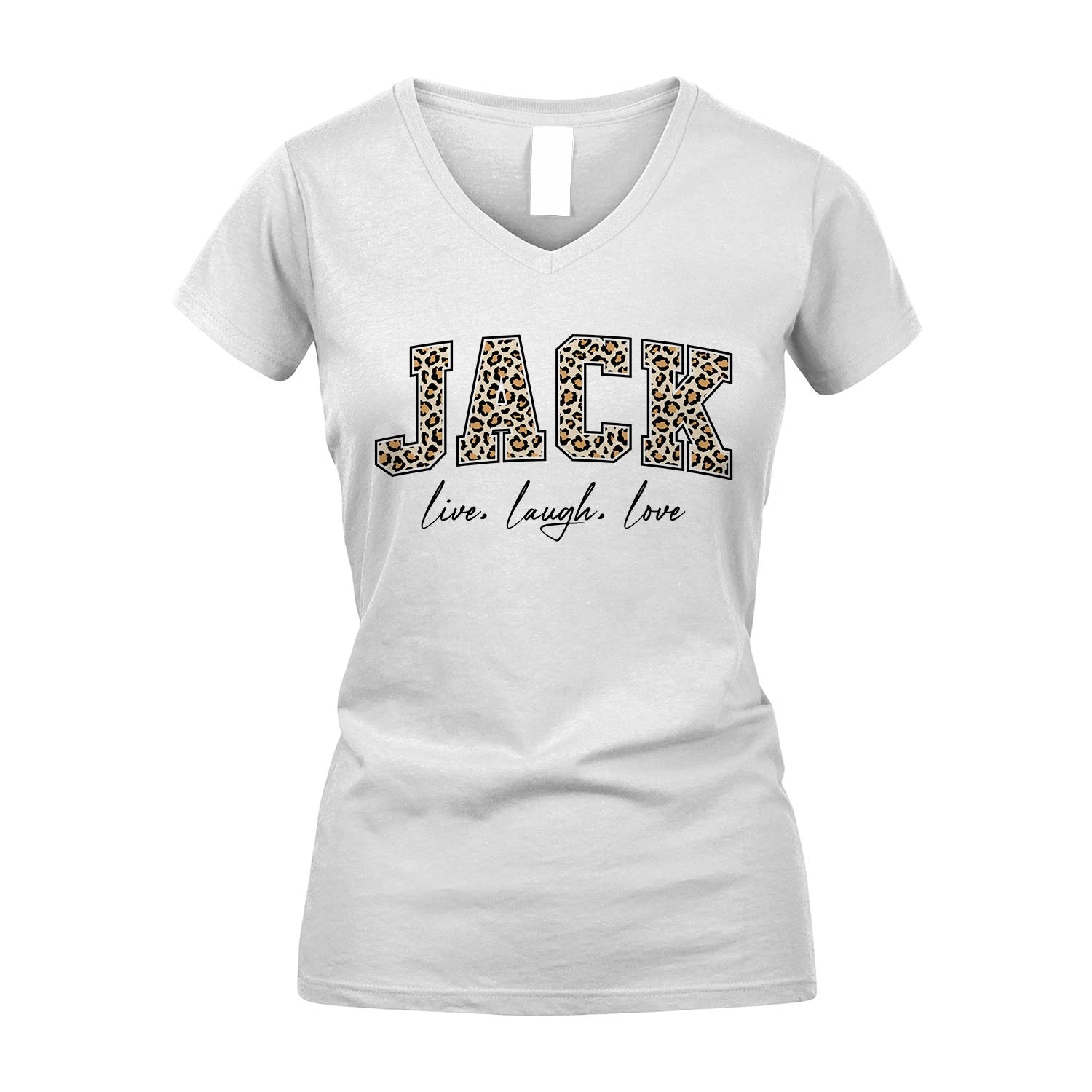 Live Laugh Love Custom Name With Leopard Pattern Shirt JACK M1-13