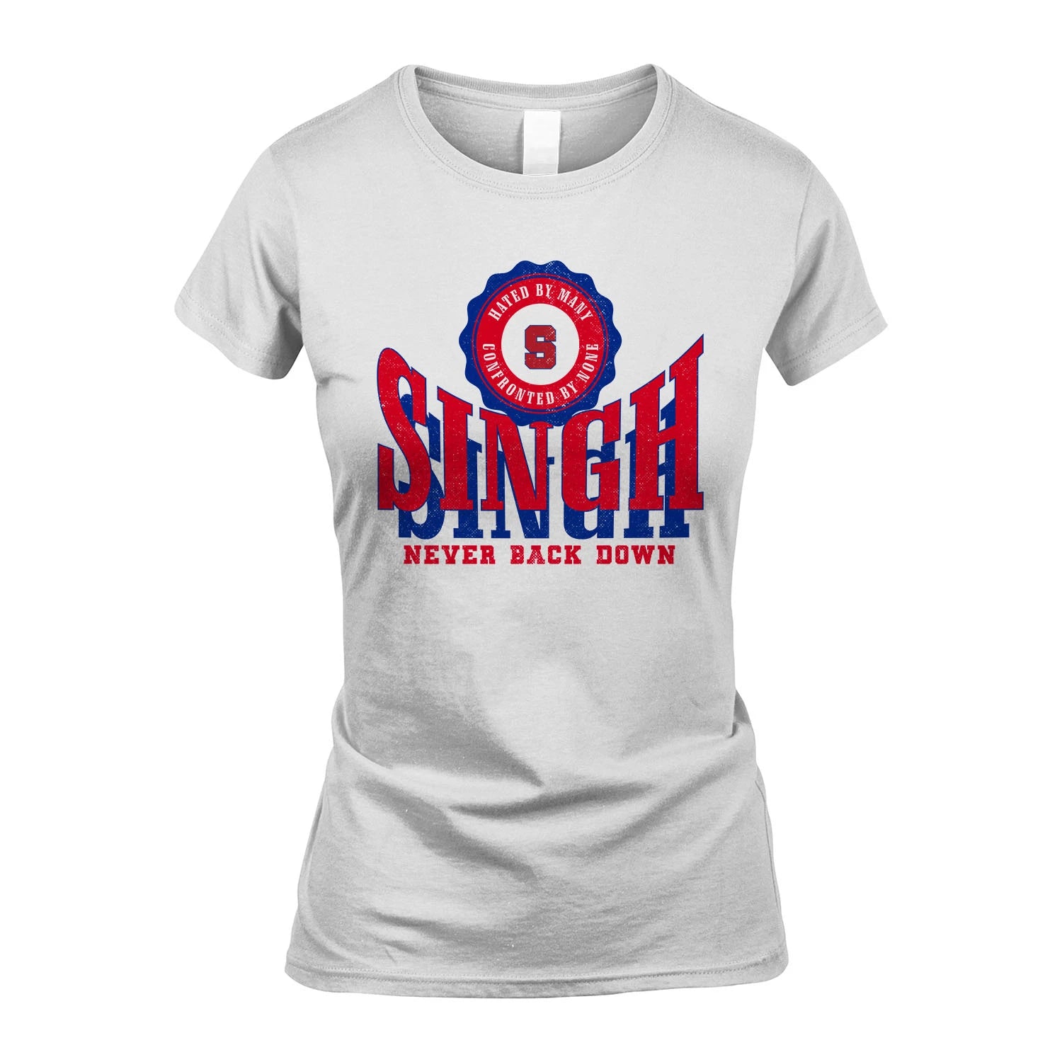 Your Name Never Back Down Shirt SINGH M1-33