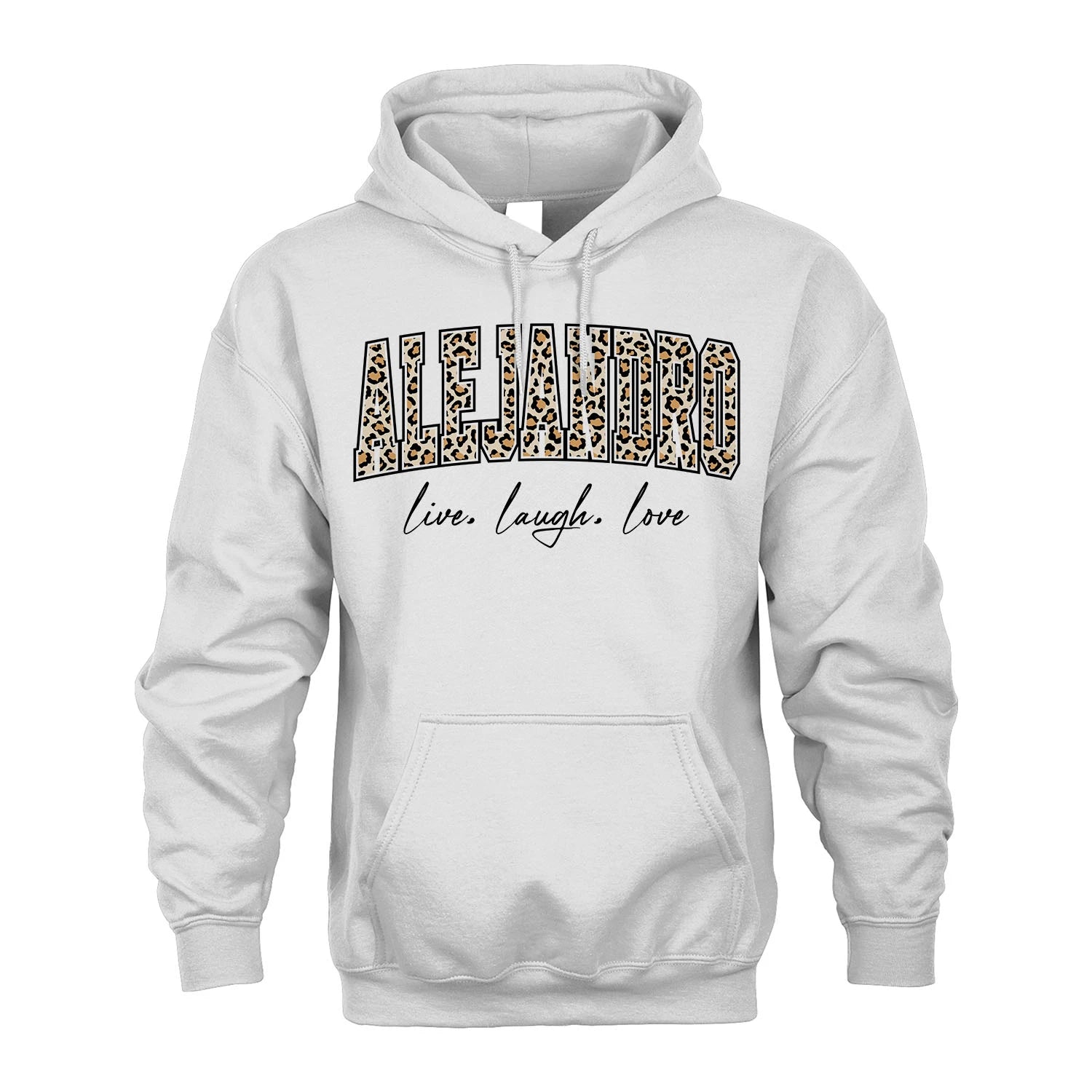 Live Laugh Love Custom Name With Leopard Pattern Shirt ALEJANDRO M1-13