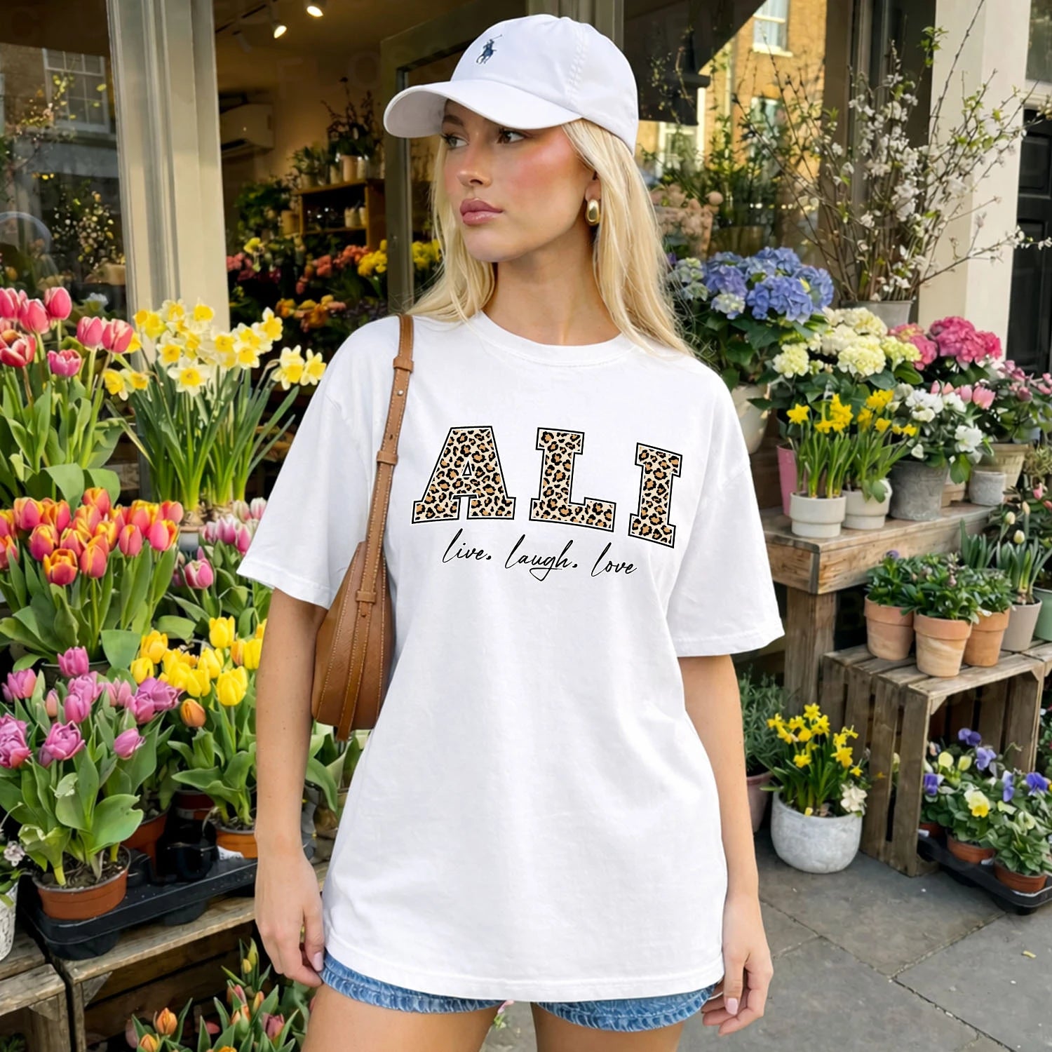 Live Laugh Love Custom Name With Leopard Pattern Shirt ALI M1-13