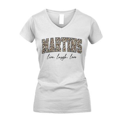 Live Laugh Love Custom Name With Leopard Pattern Shirt MARTINS M1-13