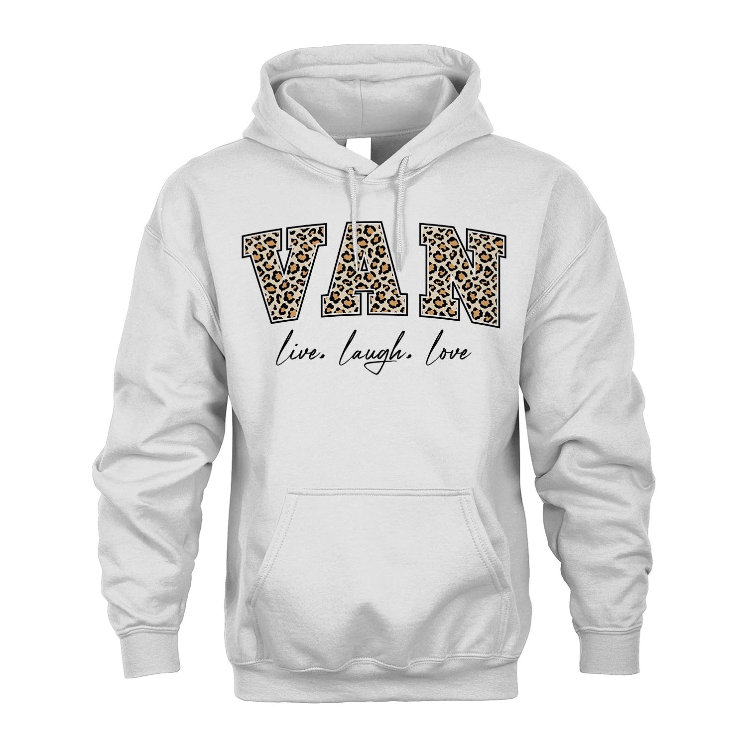 Live Laugh Love Custom Name With Leopard Pattern Shirt VAN M1-13
