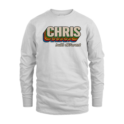 Your Name Built Different Retro Shirt CHRIS M1-26