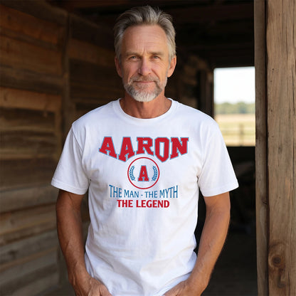 The Man The Myth The Legend Jet Style Shirt AARON M1-9