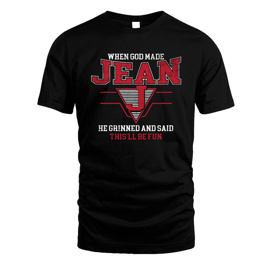 When God Made Your Name He Grinned And Said This'll Be Fun Baseball Shirt JEAN M1-29