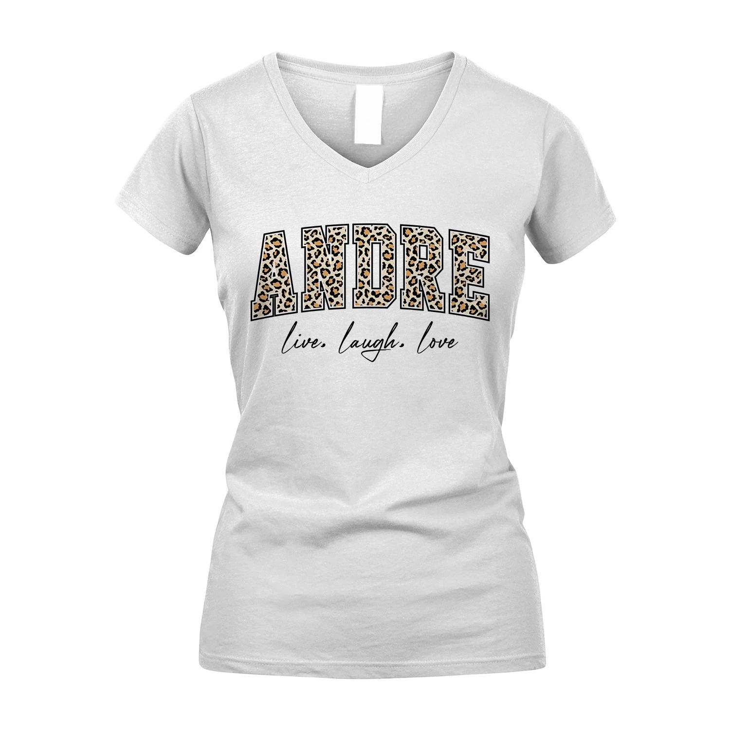 Live Laugh Love Custom Name With Leopard Pattern Shirt ANDRE M1-13