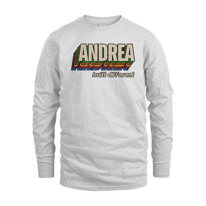 Your Name Built Different Retro Shirt ANDREA M1-26