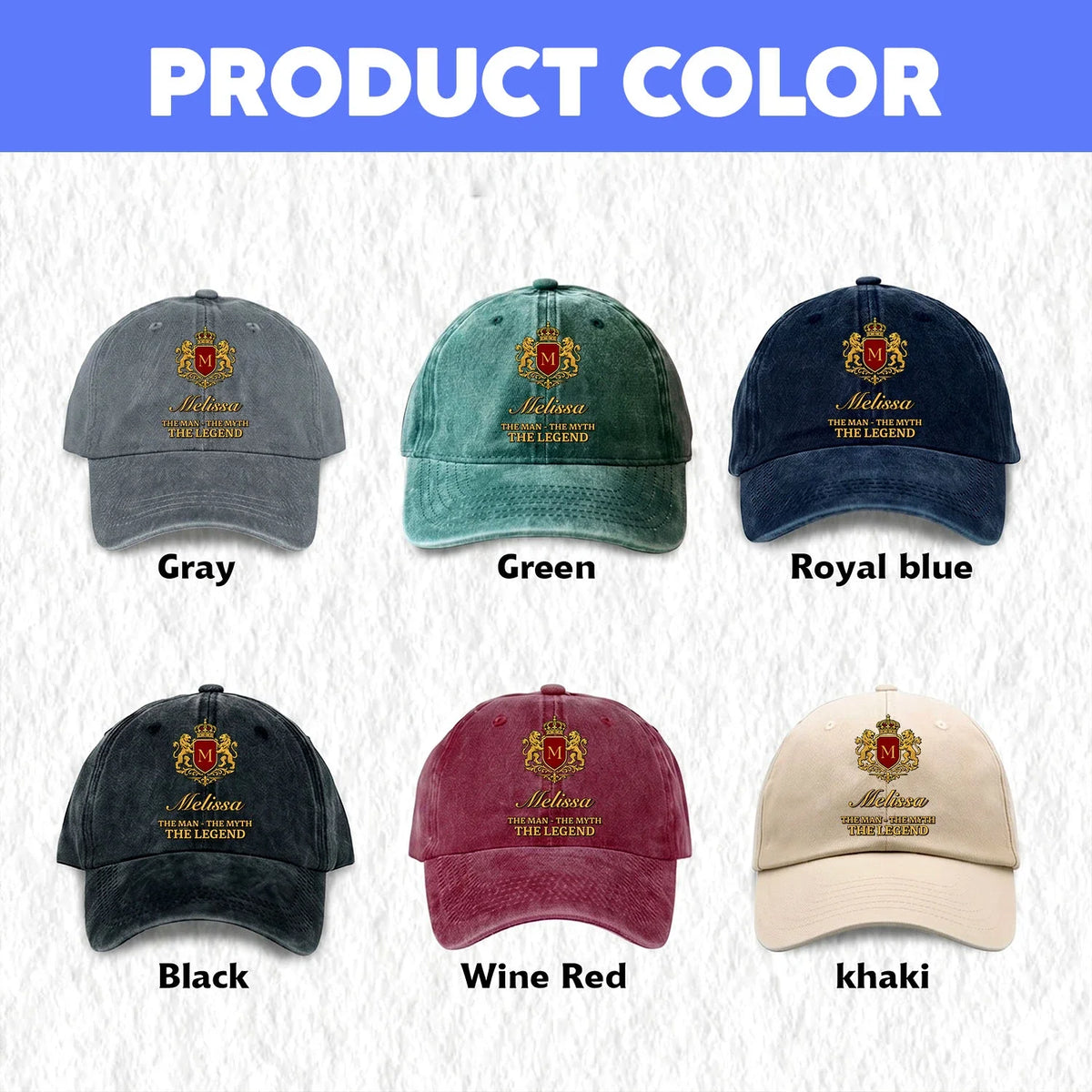 The Man The Myth The Legend Royal Blue Cap MELISSA 13K1 C49PF