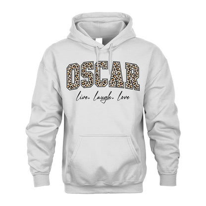 Live Laugh Love Custom Name With Leopard Pattern Shirt OSCAR M1-13