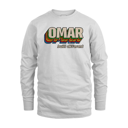Your Name Built Different Retro Shirt OMAR M1-26