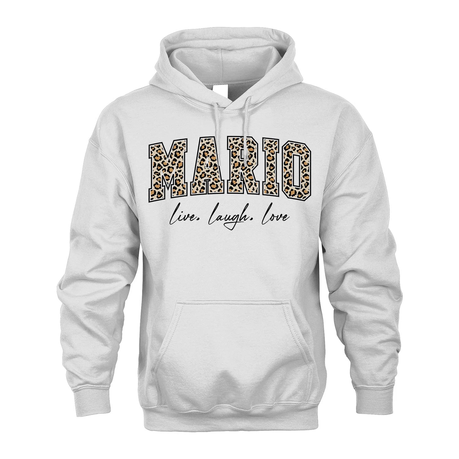 Live Laugh Love Custom Name With Leopard Pattern Shirt MARIO M1-13