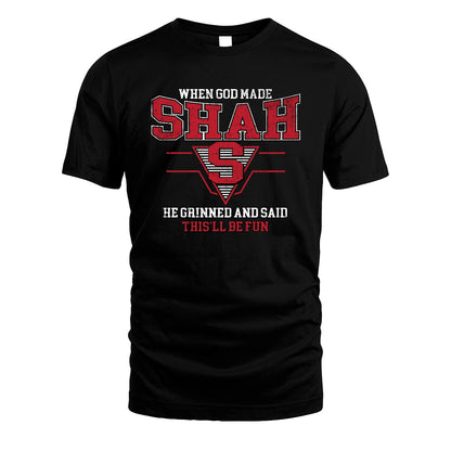 When God Made Your Name He Grinned And Said This'll Be Fun Baseball Shirt SHAH M1-29