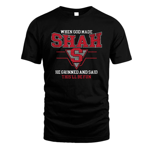 When God Made Your Name He Grinned And Said This'll Be Fun Baseball Shirt SHAH M1-29
