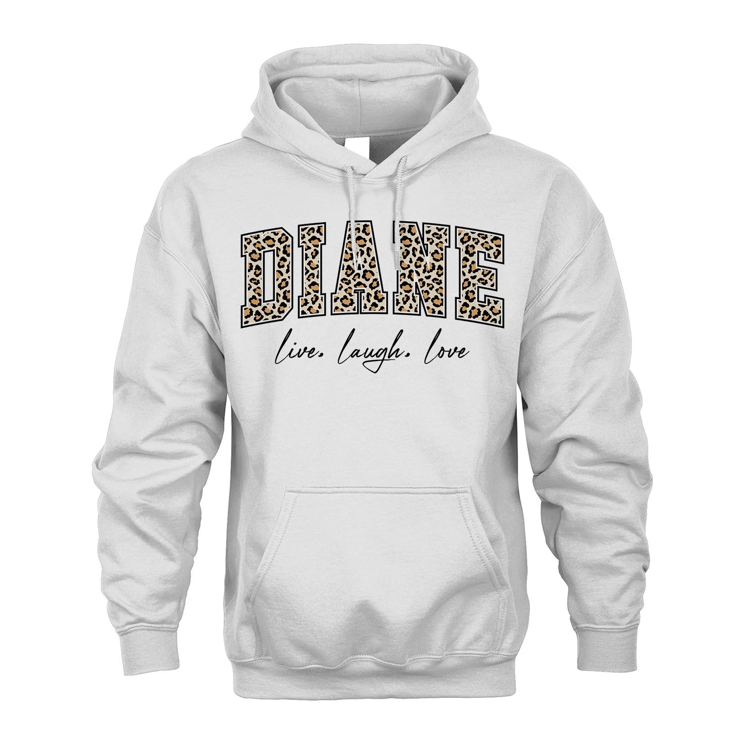 Live Laugh Love Custom Name With Leopard Pattern Shirt DIANE M1-13
