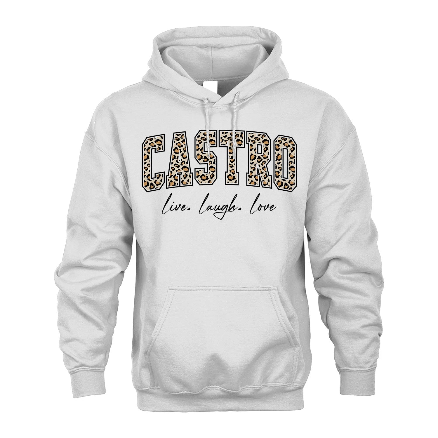 Live Laugh Love Custom Name With Leopard Pattern Shirt CASTRO M1-13