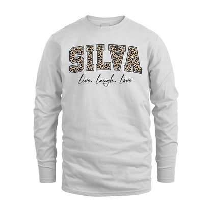 Live Laugh Love Custom Name With Leopard Pattern Shirt SILVA M1-13