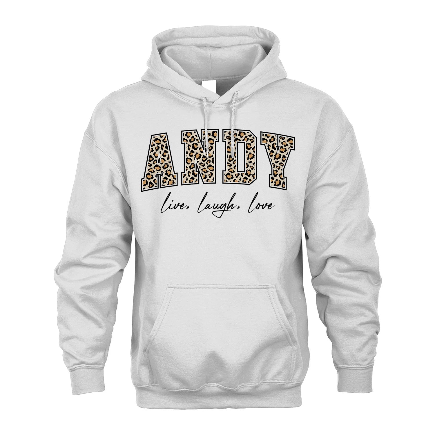 Live Laugh Love Custom Name With Leopard Pattern Shirt ANDY M1-13