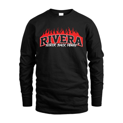 Never Back Down Your Name With Fire Shirt RIVERA M1-37