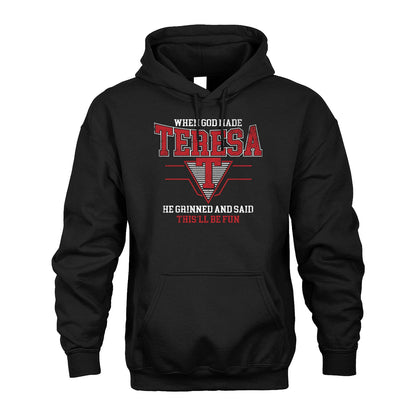 When God Made Your Name He Grinned And Said This'll Be Fun Baseball Shirt TERESA M1-29