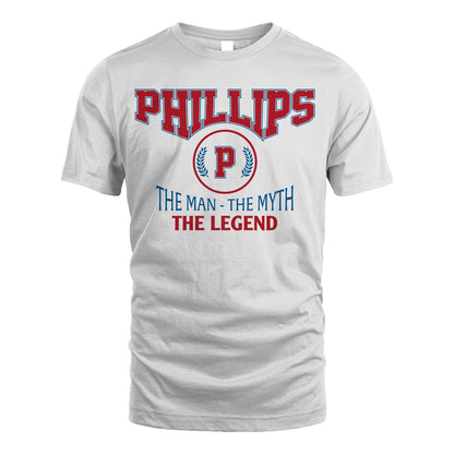 The Man The Myth The Legend Jet Style Shirt PHILLIPS M1-9