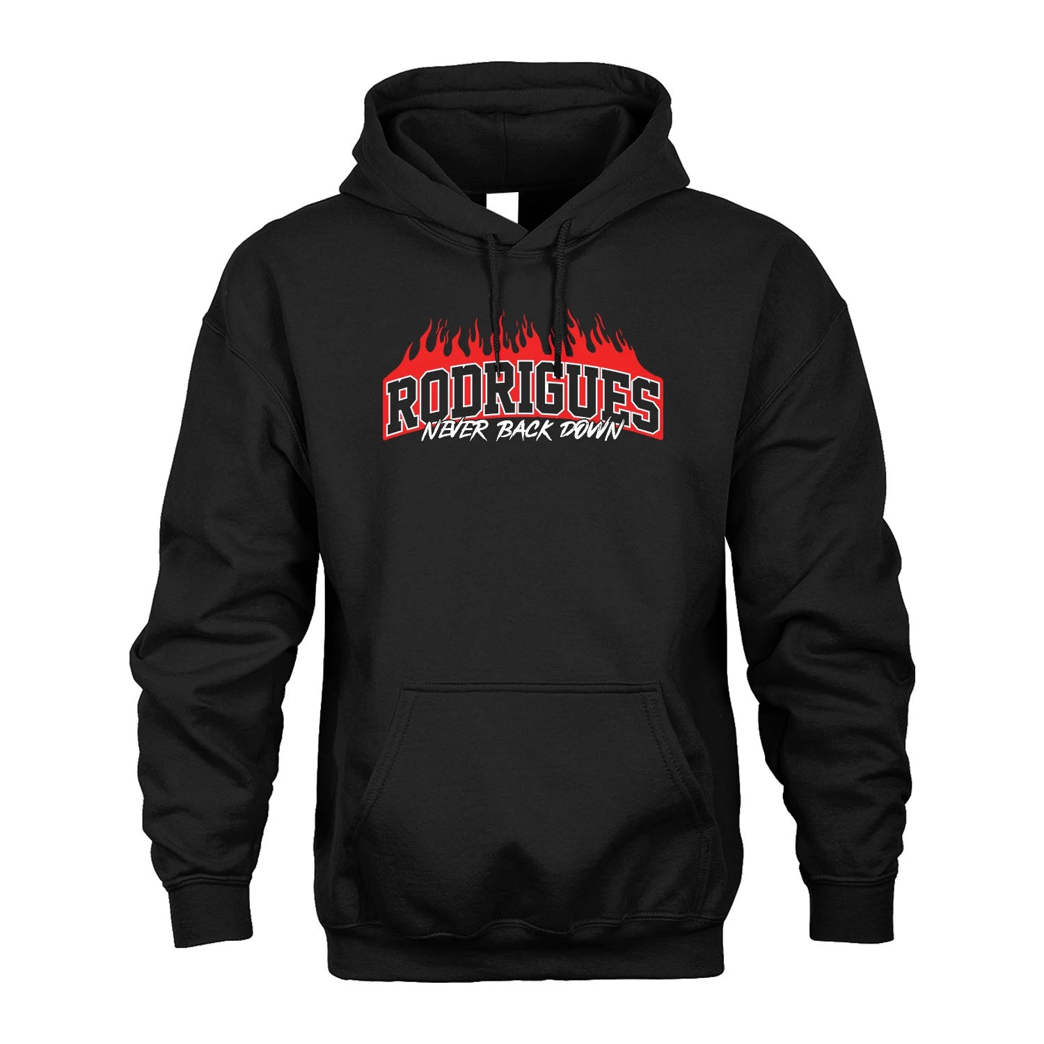 Never Back Down Your Name With Fire Shirt RODRIGUES M1-37