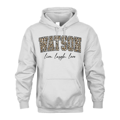Live Laugh Love Custom Name With Leopard Pattern Shirt WATSON M1-13