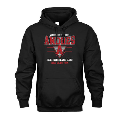 When God Made Your Name He Grinned And Said This'll Be Fun Baseball Shirt ANDRES M1-29