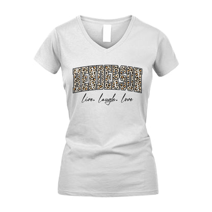 Live Laugh Love Custom Name With Leopard Pattern Shirt HENDERSON M1-13