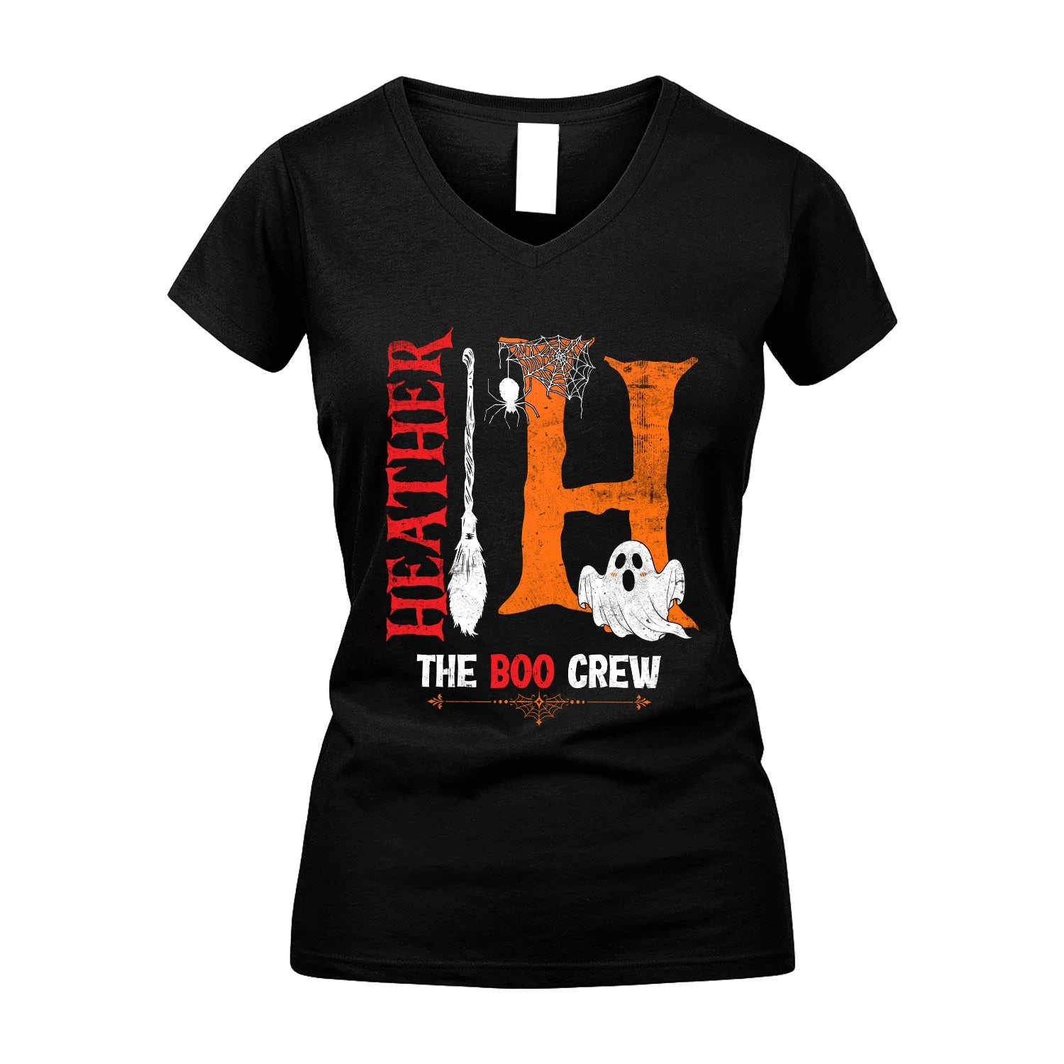 The Boo Crew Halloween With Your Name Shirt HEATHER M1-23