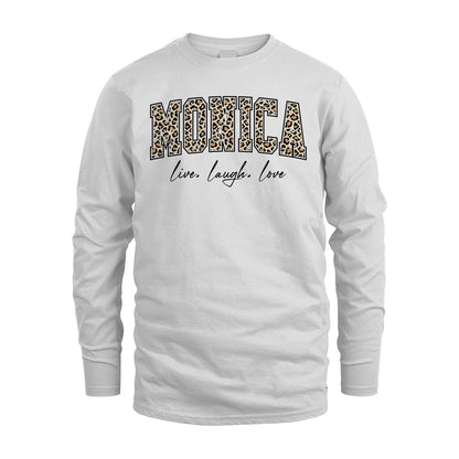 Live Laugh Love Custom Name With Leopard Pattern Shirt MONICA M1-13