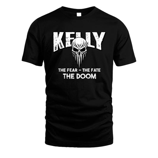 The Fear The Fate The Doom Skull Shirt KELLY M1-39