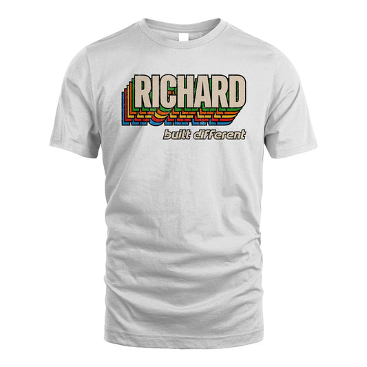 Your Name Built Different Retro Shirt RICHARD M1-26
