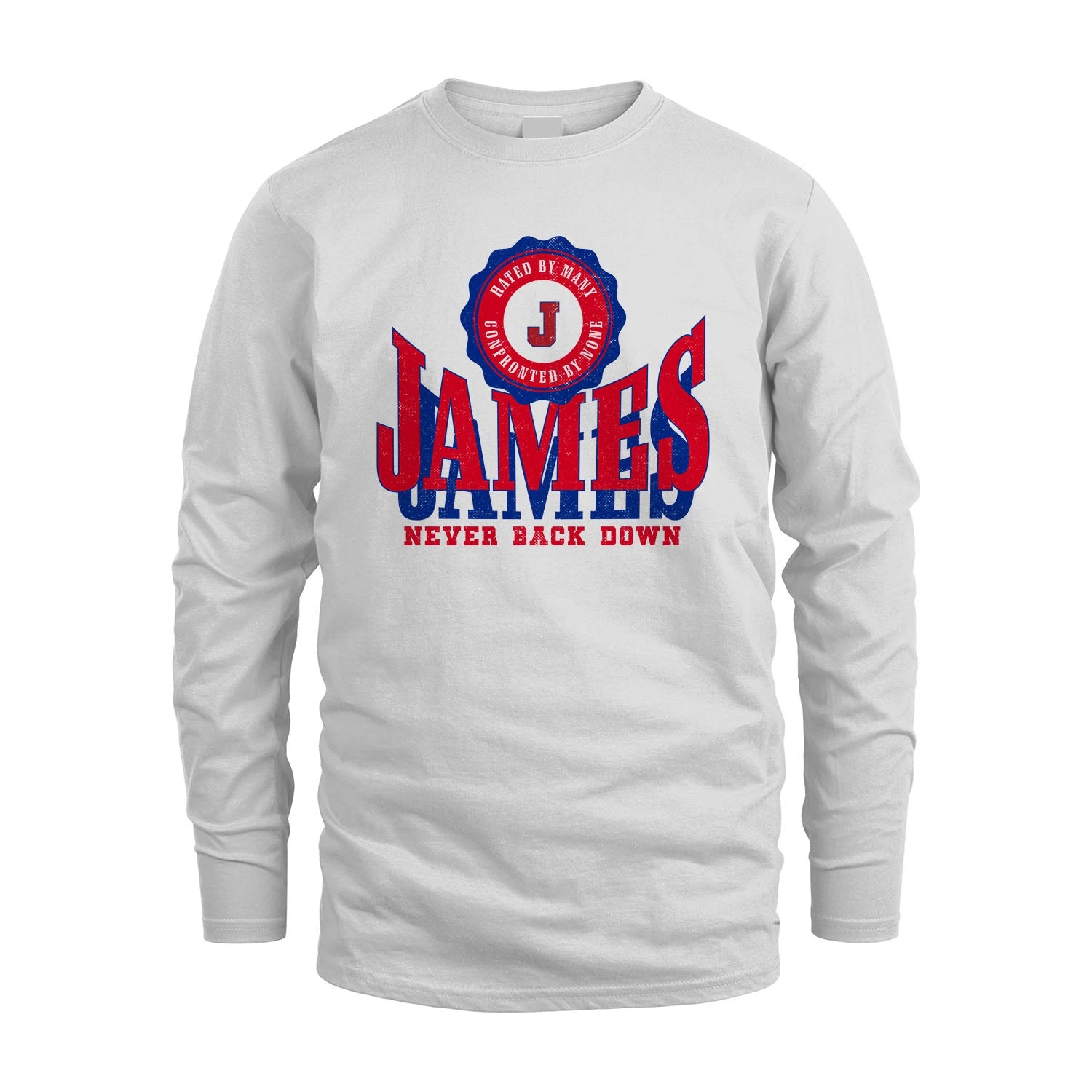 Your Name Never Back Down Shirt JAMES M1-33