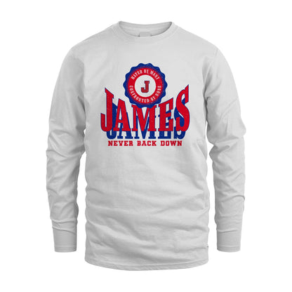 Your Name Never Back Down Shirt JAMES M1-33